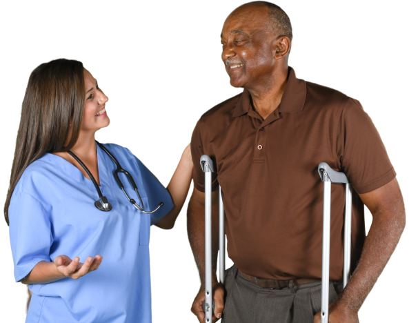 caregiver assisting elderly